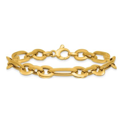 14K Yellow Gold Knife Edge Link Bracelet – view 4