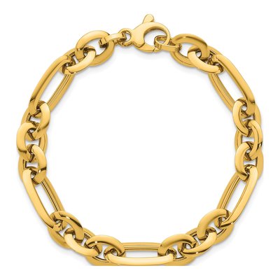 14K Yellow Gold Knife Edge Link Bracelet – view 5