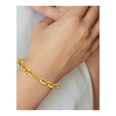 14K Yellow Gold Knife Edge Link Bracelet – view 7
