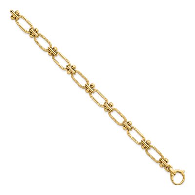 14K Yellow Gold 9mm Oval Fancy Link Chain Bracelet – view 3