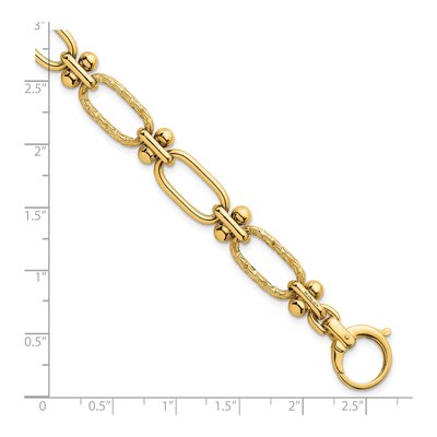 14K Yellow Gold 9mm Oval Fancy Link Chain Bracelet – view 6