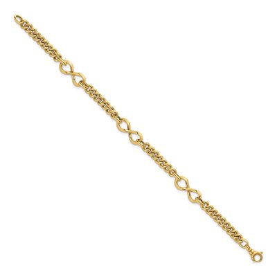 14K Yellow Gold Fancy Infinity Link Bracelet – view 3