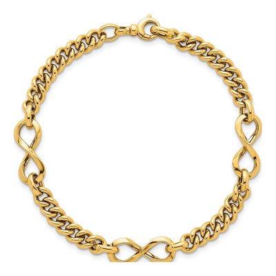 14K Yellow Gold Fancy Infinity Link Bracelet – view 5