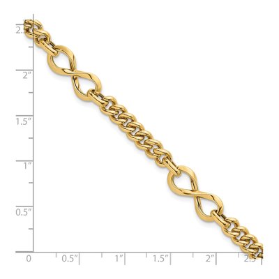 14K Yellow Gold Fancy Infinity Link Bracelet – view 6