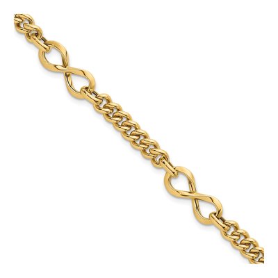 14K Yellow Gold Fancy Infinity Link Bracelet