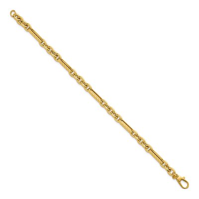 14K Yellow Gold 4.95mm Oval Round Link Chain Bracelet – view 3