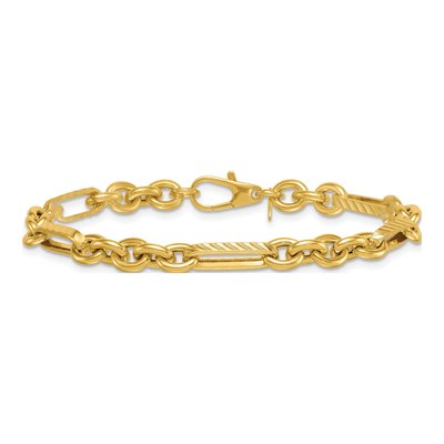 14K Yellow Gold 4.95mm Oval Round Link Chain Bracelet – view 4