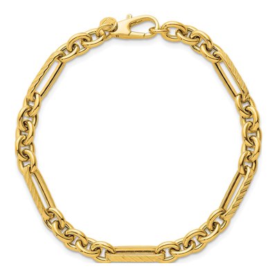 14K Yellow Gold 4.95mm Oval Round Link Chain Bracelet – view 5