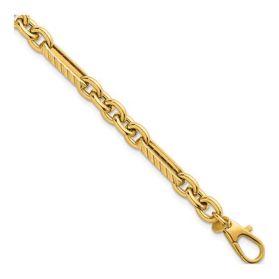 14K Yellow Gold 4.95mm Oval Round Link Chain Bracelet