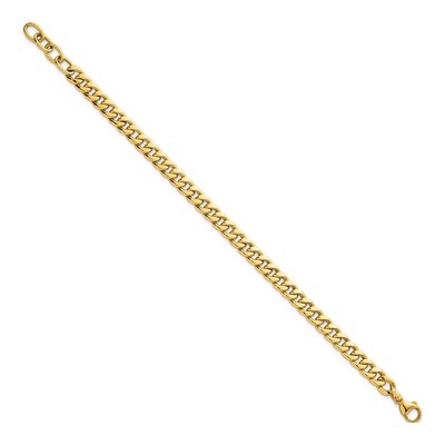 14K Yellow Gold 6.6mm Flat Curb Chain Bracelet – view 3