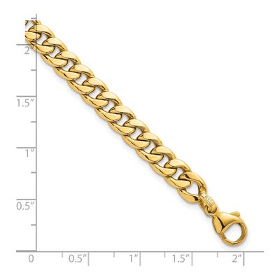14K Yellow Gold 6.6mm Flat Curb Chain Bracelet – view 6