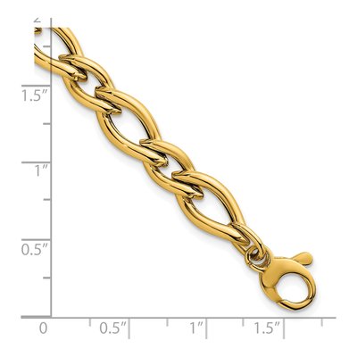 14K Yellow Gold 6.8mm 7.5-inch Twist Fancy Link Chain Bracelet – view 6