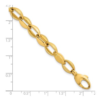 14K Yellow Gold 8.15mm Oval Cable Fancy Link Chain Bracelet – view 6