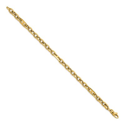 14K Yellow Gold 5.7mm Oval Anchor Chain Bracelet – view 3
