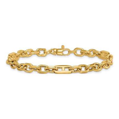 14K Yellow Gold 5.7mm Oval Anchor Chain Bracelet – view 4