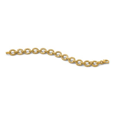 14K Yellow Gold 12mm Round Fancy Link Chain Bracelet – view 7
