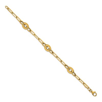 14K Yellow Gold 9.2mm Twisted Open Link Chain Bracelet – view 3