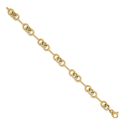 14K Yellow Gold 8.4mm Fancy Link Chain Bracelet – view 3