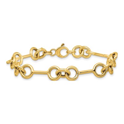 14K Yellow Gold 8.4mm Fancy Link Chain Bracelet – view 4