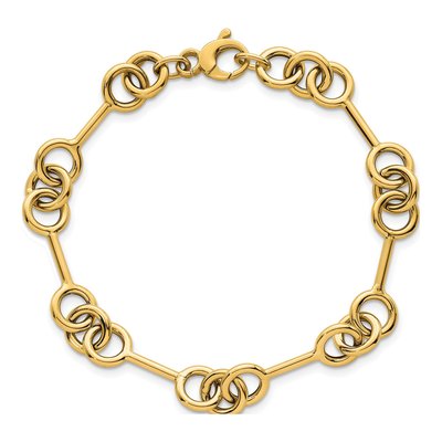 14K Yellow Gold 8.4mm Fancy Link Chain Bracelet – view 5