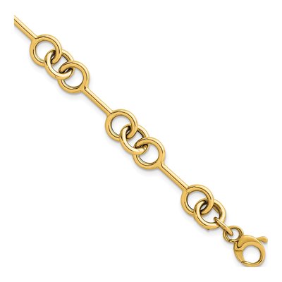 14K Yellow Gold 8.4mm Fancy Link Chain Bracelet