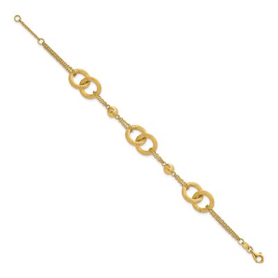 14K Yellow Gold 12.55mm Diamond-Cut Double Loop Link Chain Bracelet – view 3