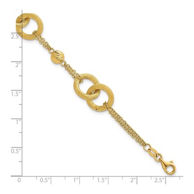 14K Yellow Gold 12.55mm Diamond-Cut Double Loop Link Chain Bracelet – view 6