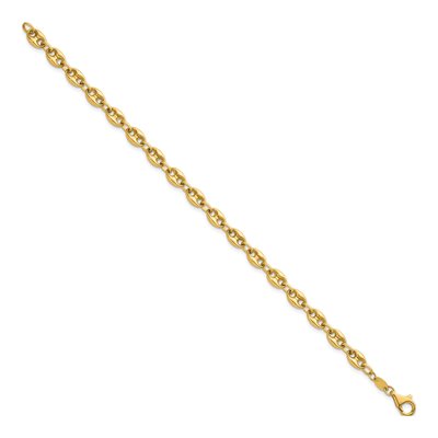 14K Yellow Gold 5.6mm Mariner Puffed Link Chain Bracelet – view 3