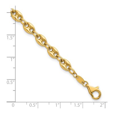 14K Yellow Gold 5.6mm Mariner Puffed Link Chain Bracelet – view 6