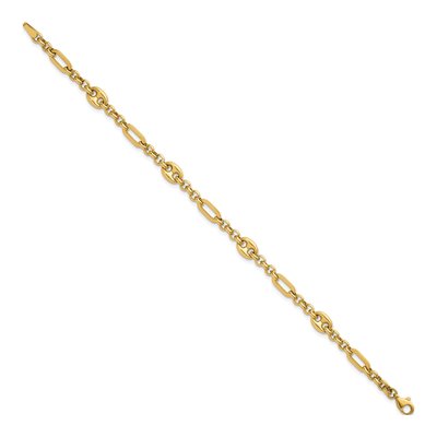 14K Yellow Gold 4.6mm Fancy Multi-Link Chain Bracelet – view 3