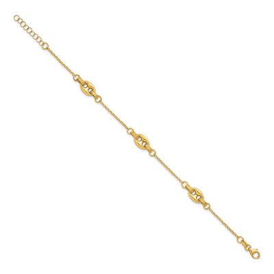 14K Yellow Gold 1.1mm Greek Key Cable Chain Bracelet – view 3