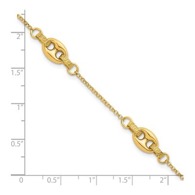 14K Yellow Gold 1.1mm Greek Key Cable Chain Bracelet – view 6