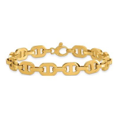 14K Yellow Gold 8.5mm Anchor Chain Bracelet – view 4