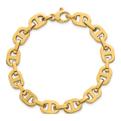 14K Yellow Gold 8.5mm Anchor Chain Bracelet – view 5