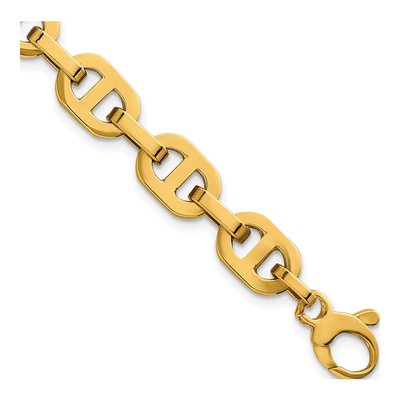 14K Yellow Gold 8.5mm Anchor Chain Bracelet