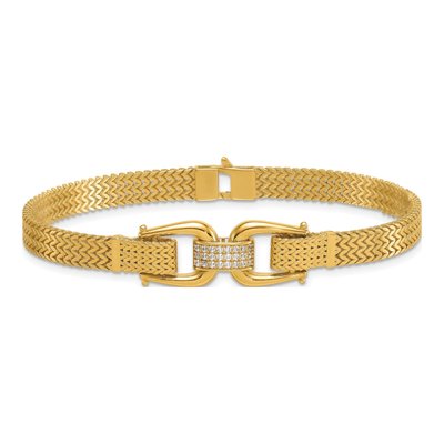 14K Yellow Gold 5.8mm Zig-Zag Link Bracelet – view 4