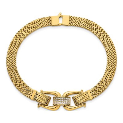 14K Yellow Gold 5.8mm Zig-Zag Link Bracelet – view 5