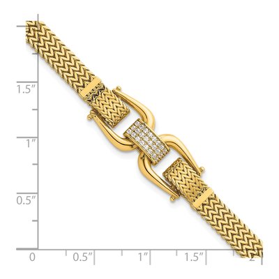 14K Yellow Gold 5.8mm Zig-Zag Link Bracelet – view 6