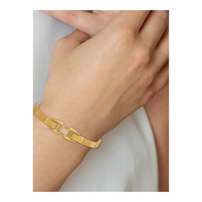 14K Yellow Gold 5.8mm Zig-Zag Link Bracelet – view 7