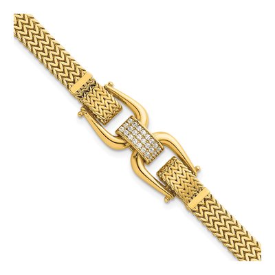 14K Yellow Gold 5.8mm Zig-Zag Link Bracelet