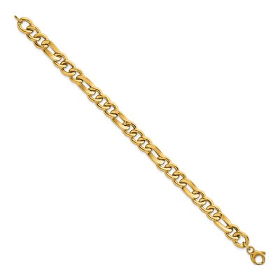 14K Yellow Gold 8.35mm Fancy Figaro Chain Bracelet – view 3