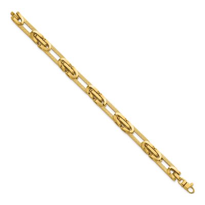 14K Yellow Gold 7.65mm Greek Key 7.25-inch Oval Bracelet – view 3