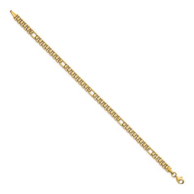 14K Yellow Gold 4.5mm Fancy Link Chain Bracelet – view 3