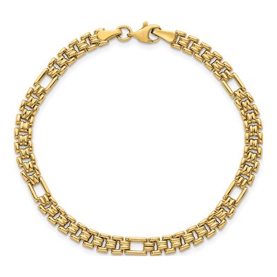 14K Yellow Gold 4.5mm Fancy Link Chain Bracelet – view 5
