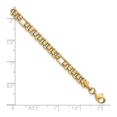 14K Yellow Gold 4.5mm Fancy Link Chain Bracelet – view 6