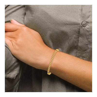 14K Yellow Gold 4.5mm Fancy Link Chain Bracelet – view 7