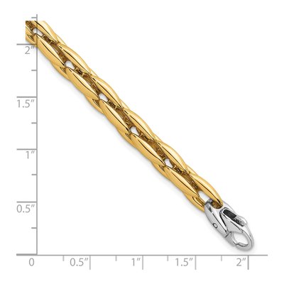14K Two-Tone Gold Fancy Cable Bracelet – view 6
