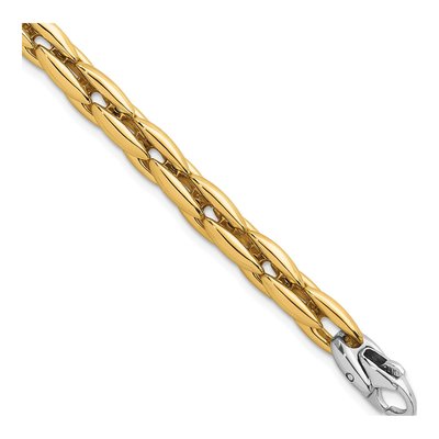 14K Two-Tone Gold Fancy Cable Bracelet