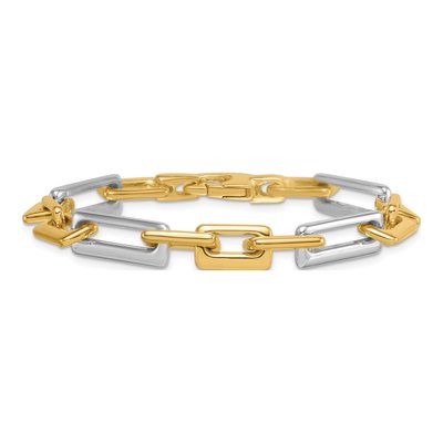 14K Two-Tone Gold Figaro Link Bracelet – view 4