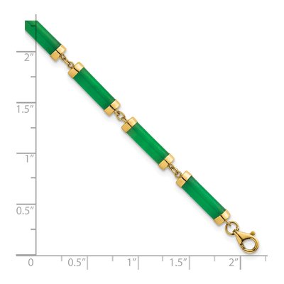14K Yellow Gold Natural Jade Bar Bracelet – view 6